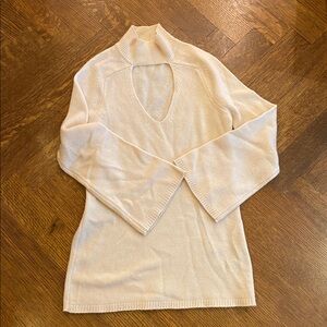 Halston Heritage Cream Ribbed Sweater